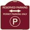 Signmission Reserved Parking Permit Parking W/and Bidirectional Arrow Aluminum Sign, 18" x 18", BU-1818-23146 A-DES-BU-1818-23146 - alternate 1